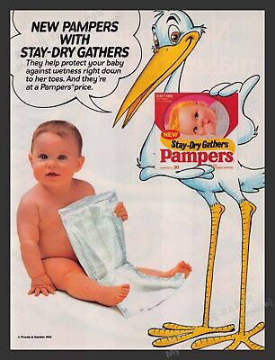 pampers slogan with a stork