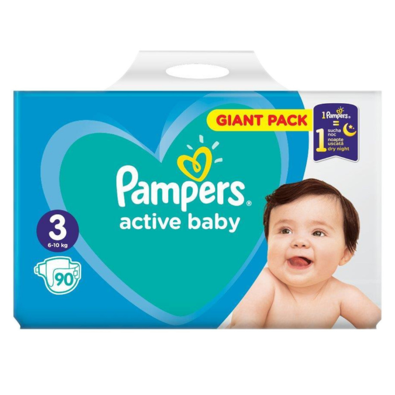 pampers active baby-dry pieluchy 3 midi