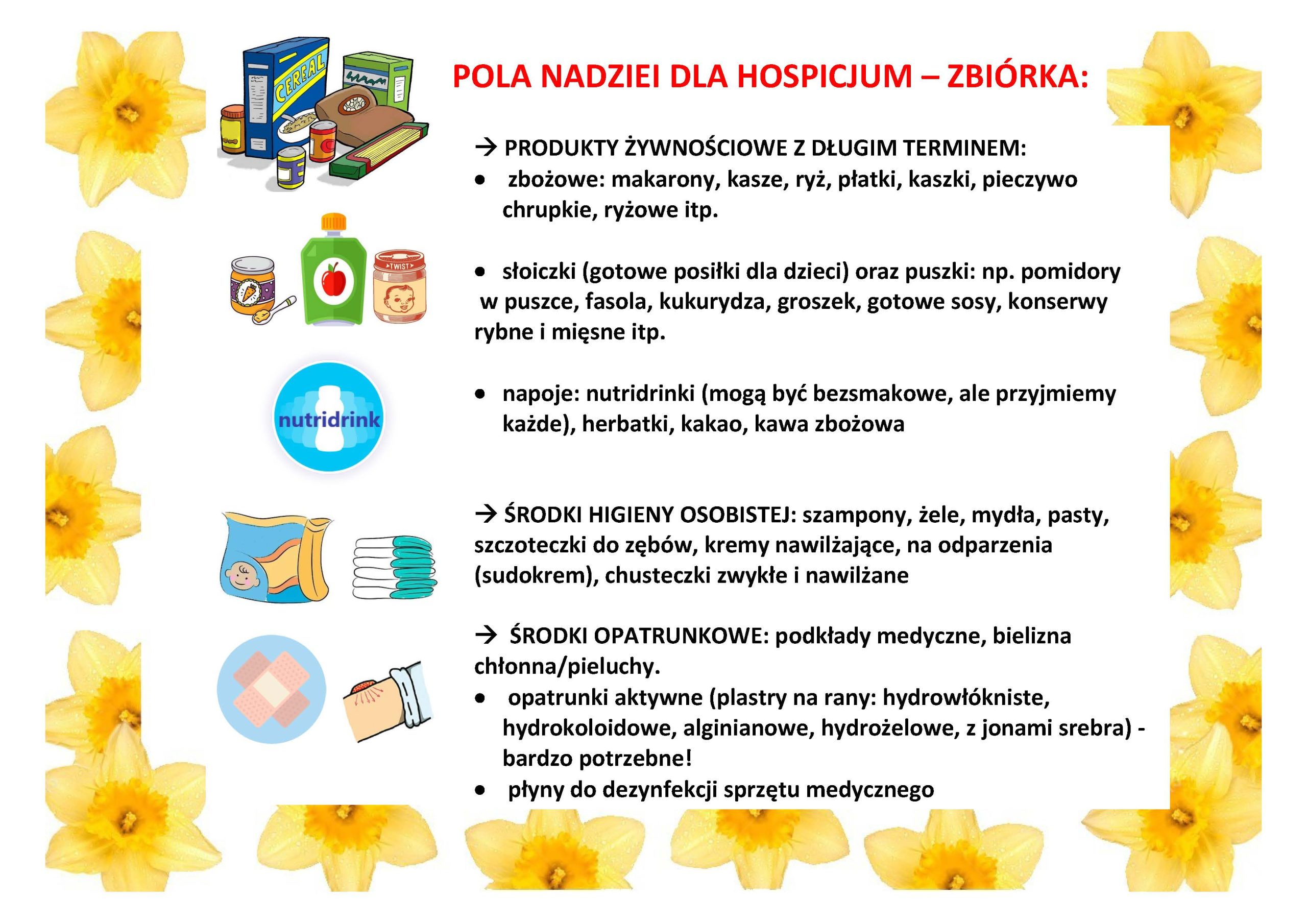 hospicjum nadzieja pieluchy