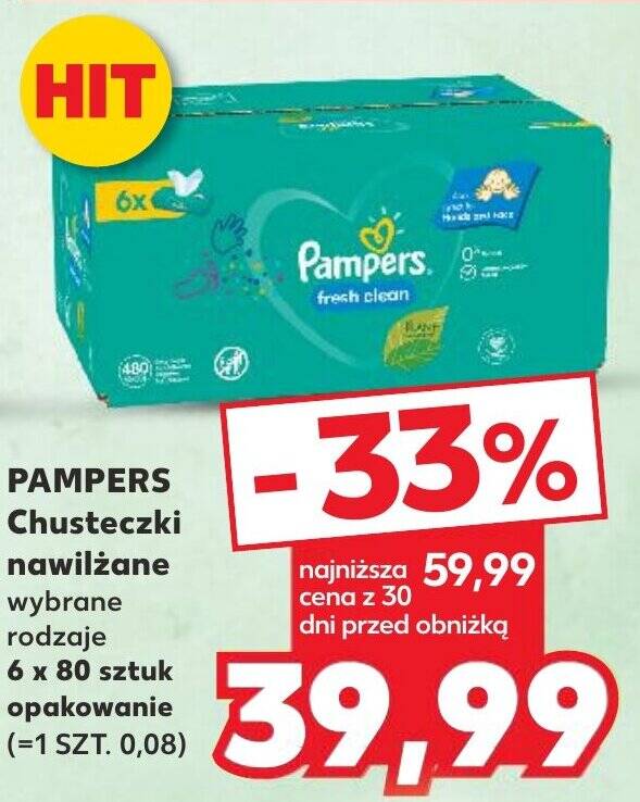 chusteczki pampers 6x64 kaufland