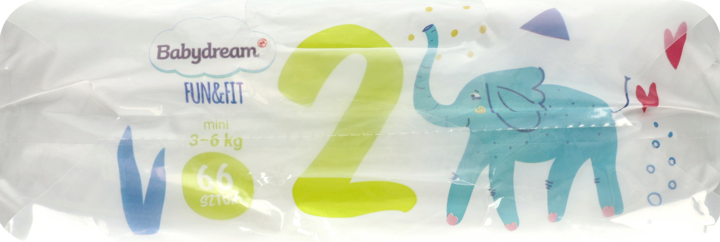 babydream fun&fit pieluszki jednorazowe mini2 3-6 kg