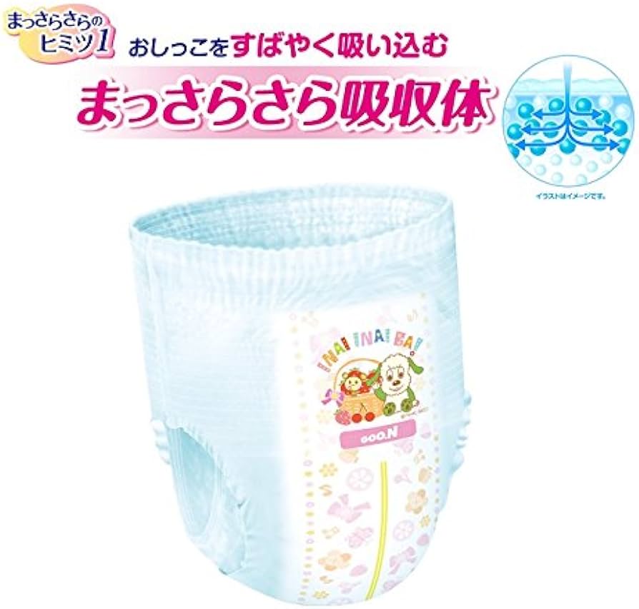 Japońskie (pieluszki podciągane) pieluchomajtki Goo.N PL dla Dziewczyn 9-14kg 44szt