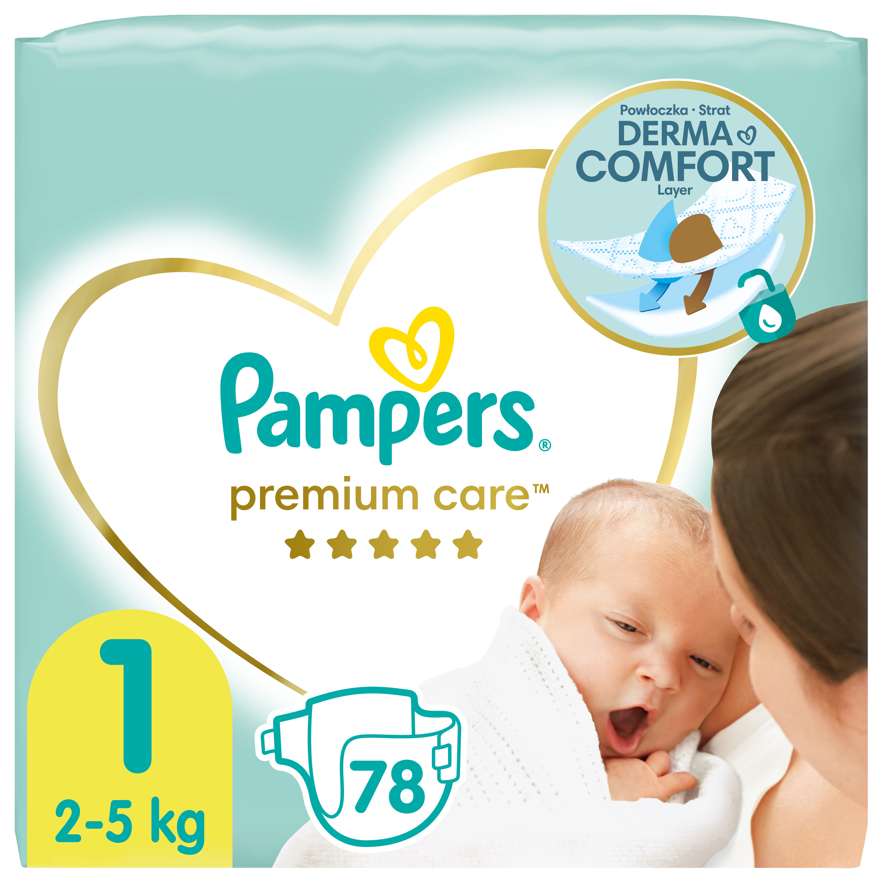 pieluszki pampers premium care rozmiar 1 2-5 kg 22 szt