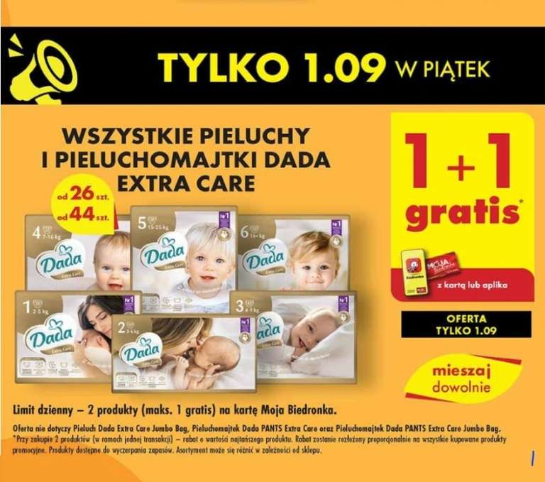 biedronka promocja pieluchy el do pielegnacji za 1 zl