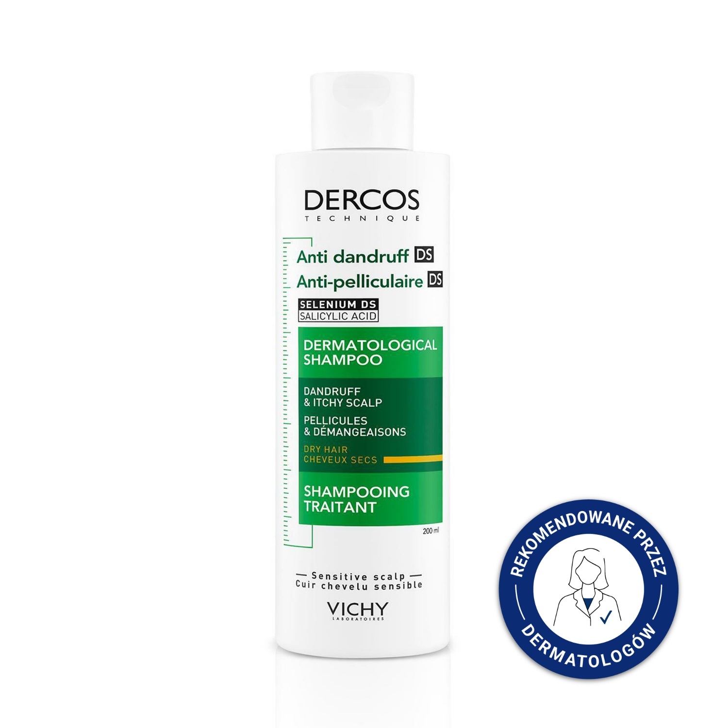 vichy dercos anti-dandruff szampon przeciwłupieżowy do włosów suchych