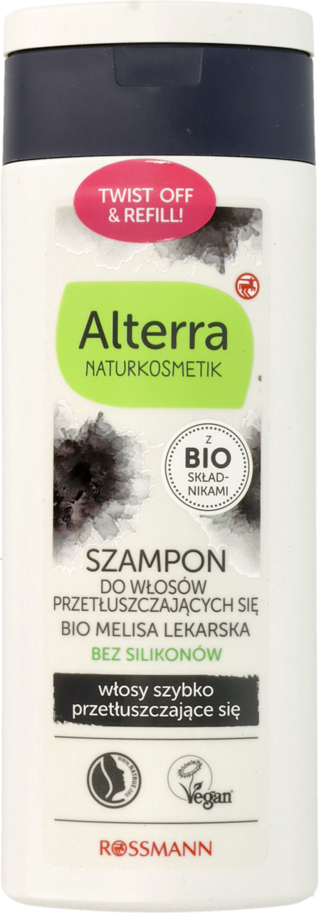 alterra szampon oczyszczający węgiel aktywny i melisa bio 200 ml
