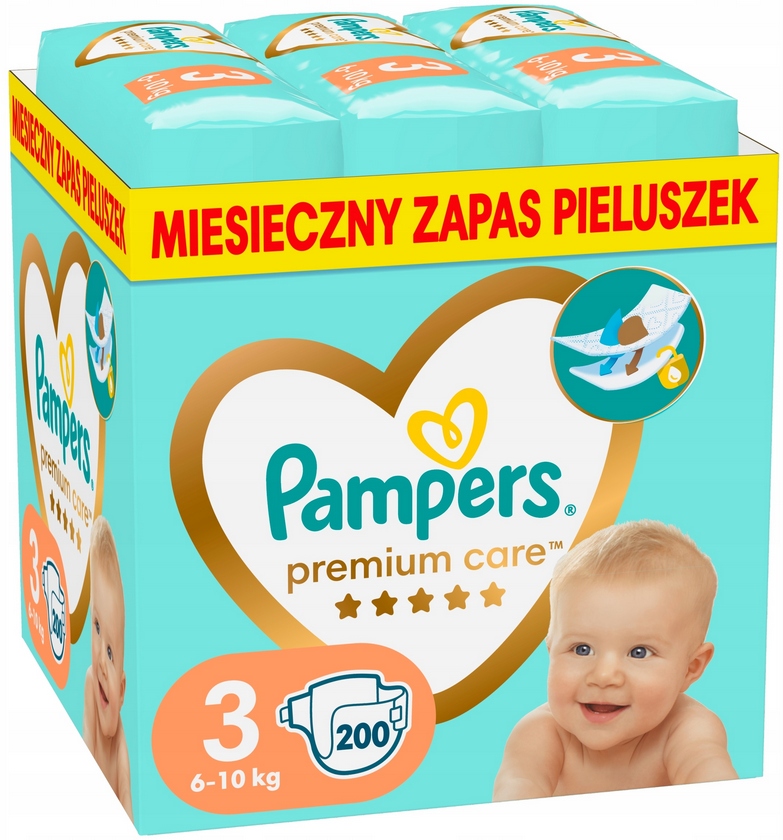 pampers premium care pieluchy 3 204szt zapas