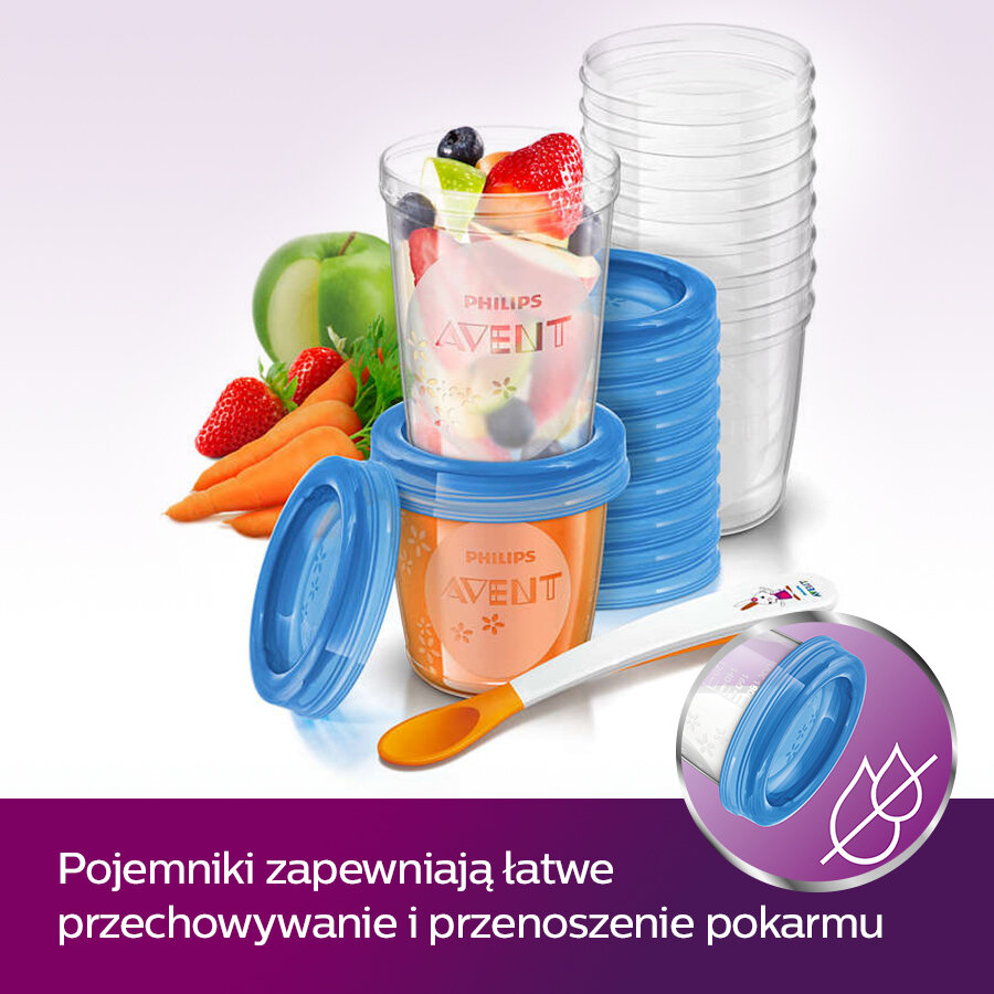 Zestaw pojemników do przechowywania żywności Philips Avent SCF721/20 z łyżką