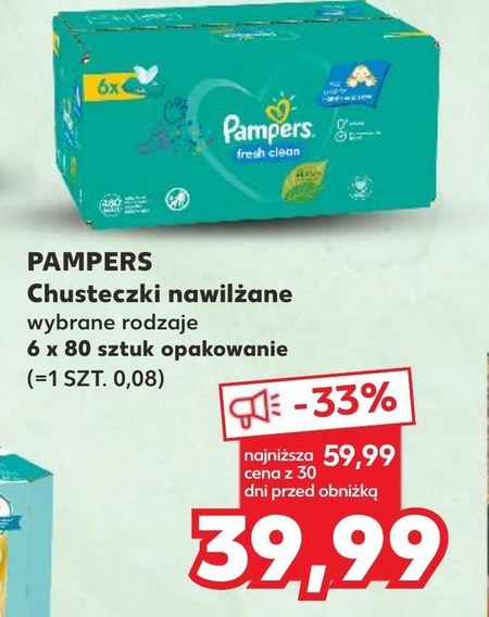 chusteczki nawilżane pampers cena kaufland