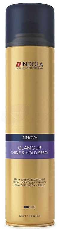 lakier do włosów indola glamour shineand hold spray