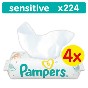 pampers sensitive chusteczki nawilżane 4x56 szt