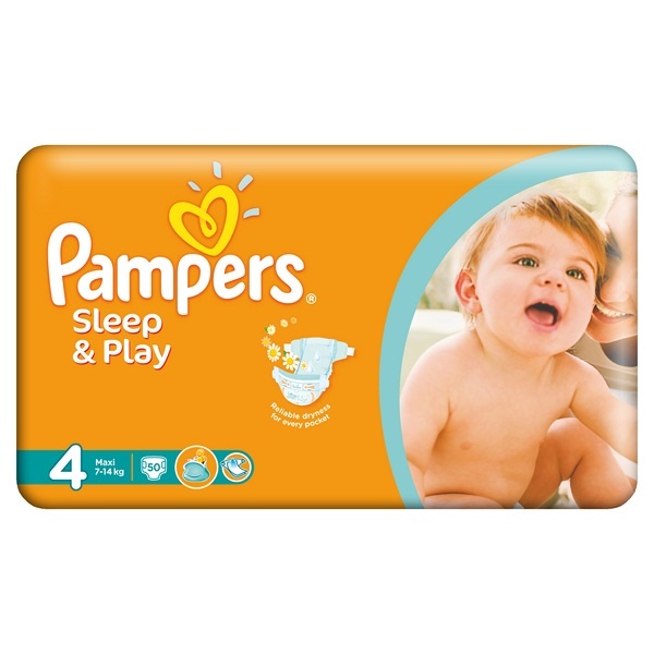 pampers sleep&play pieluchy jednorazowe rozmiar 4 maxi 50 szt