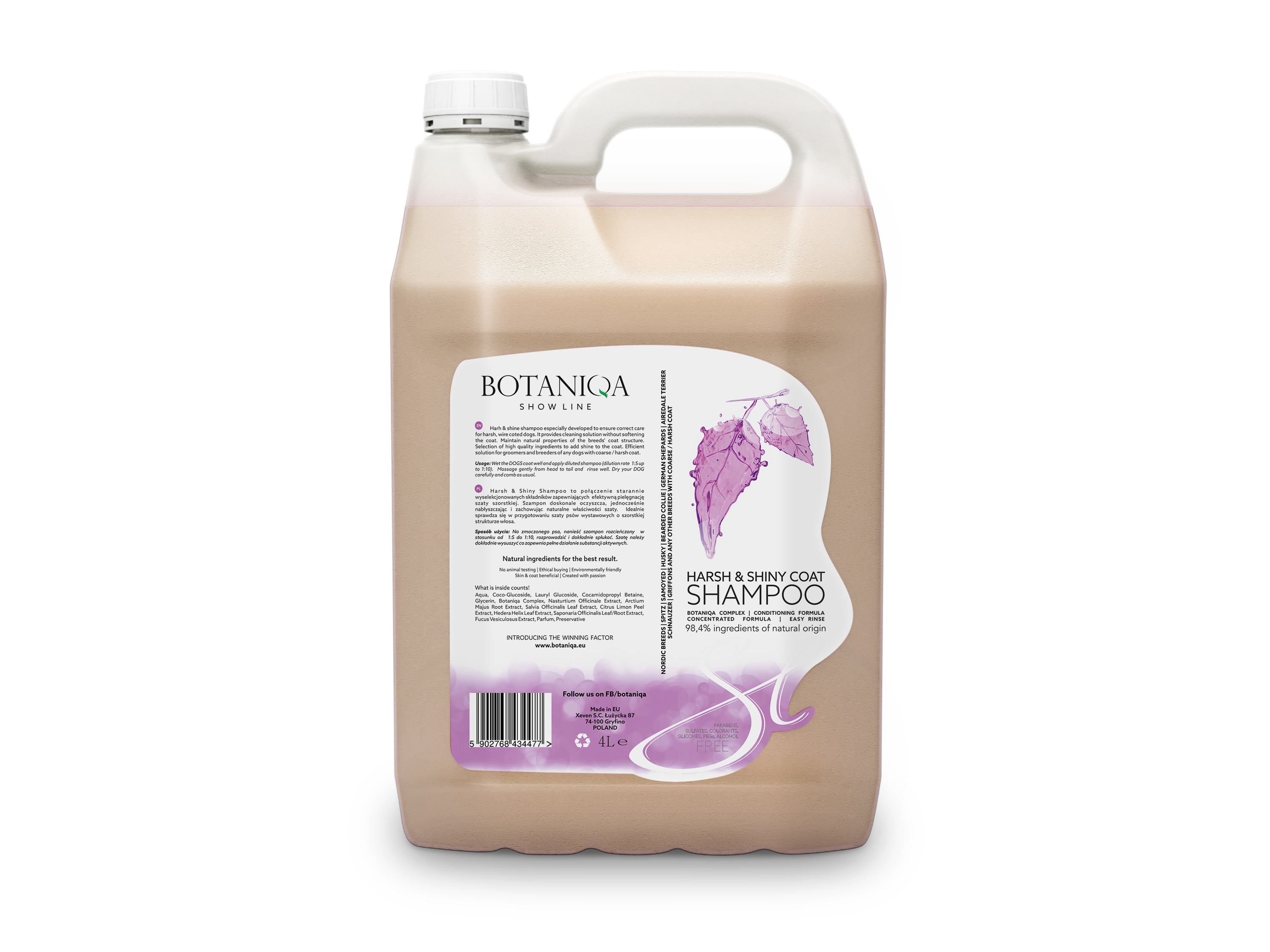 botaniqa show line harsh&shiny coat shampoo szampon dla psów szorstkowłosych