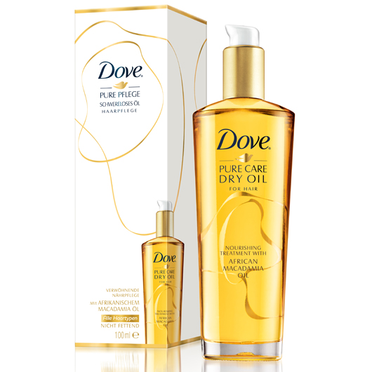 lekki olejek do włosów dojrzałych dove pure care dry oil