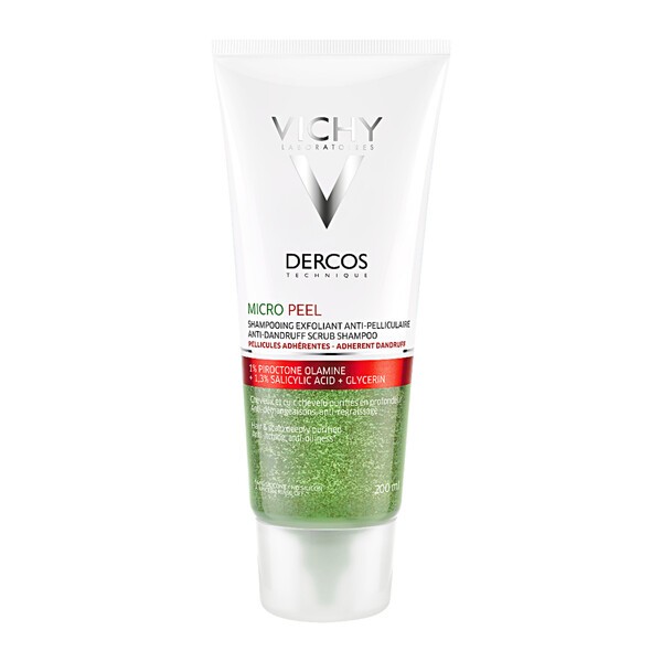 vichy dercos micro peel szampon peelingujący na tłusty przylegający łupież