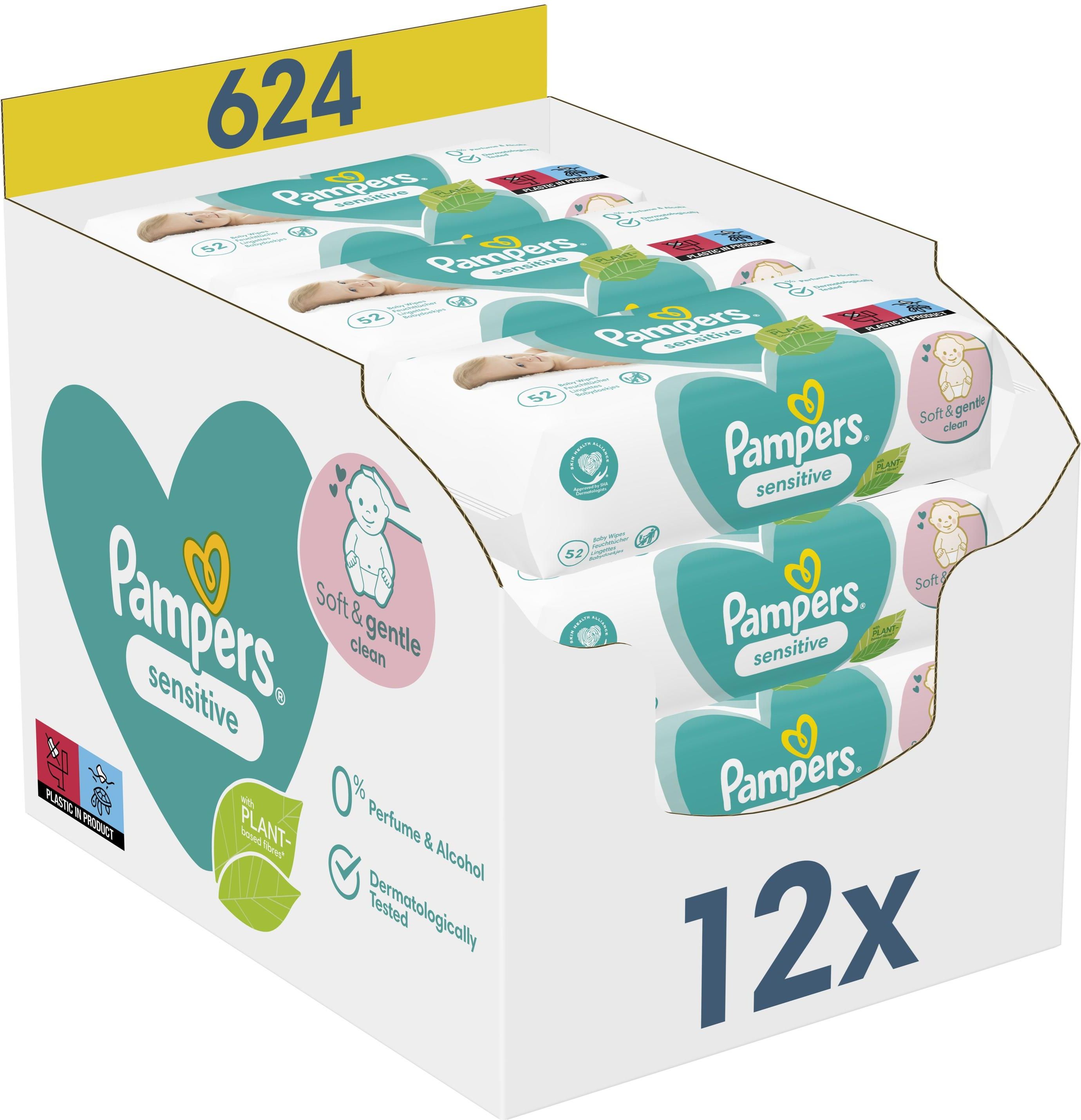 pampers sensitive chusteczki dla niemowląt 12x56 szt