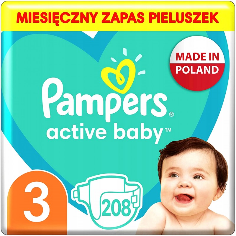 pampers pieluszki active baby 3 midi waga