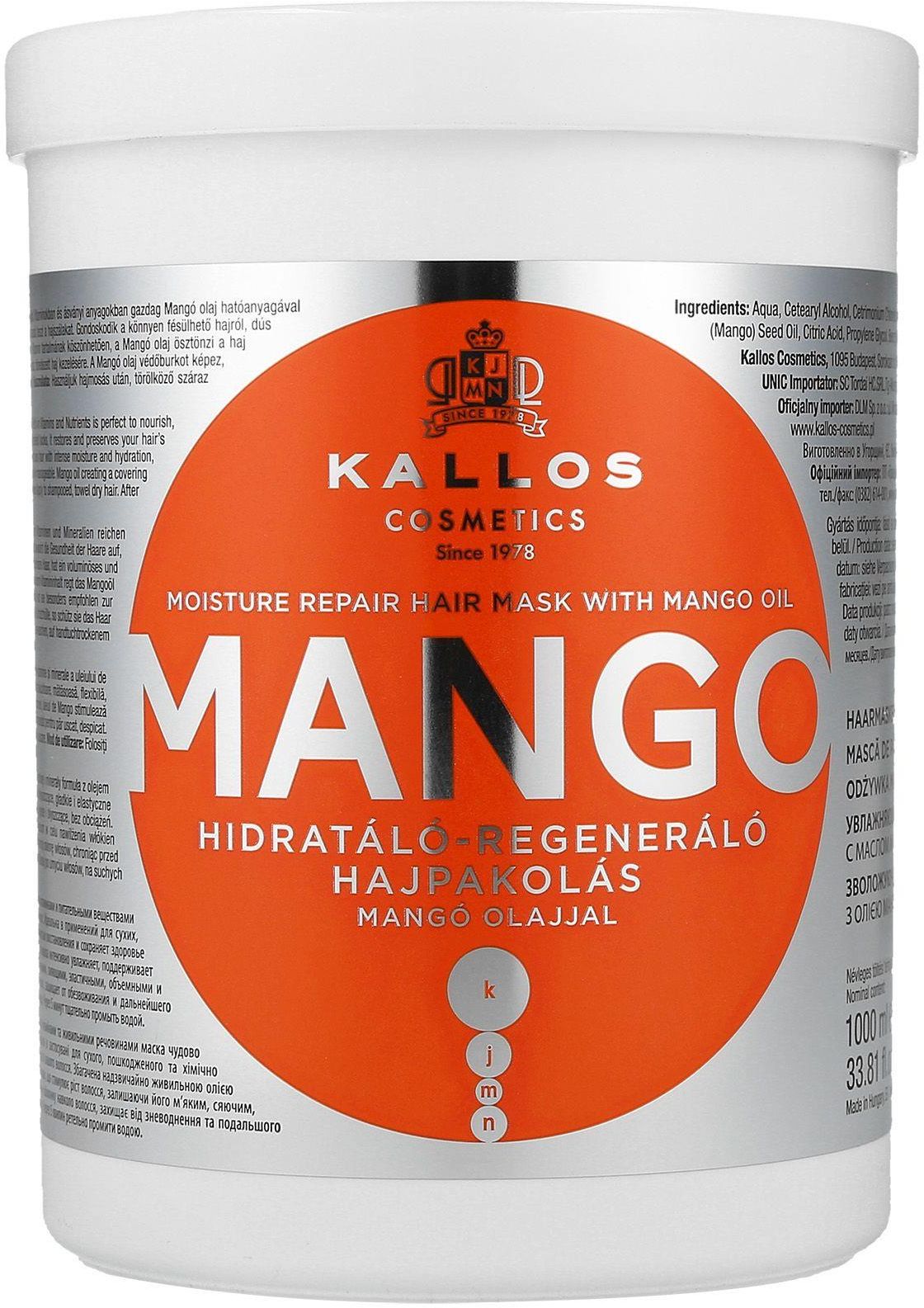 kallos olejek mango maska do włosów