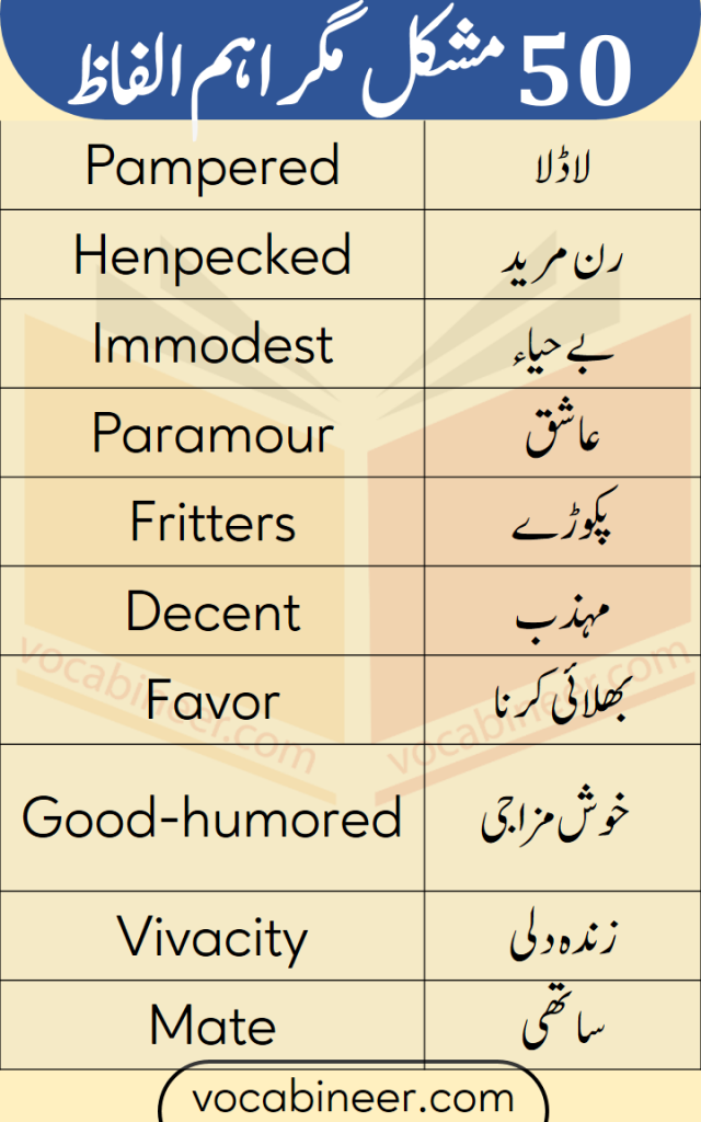 pamper sister meaning in urdu