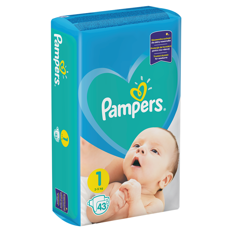 pampers new baby pieluchy jednorazowe rozmiar 1 newborn 43 szt