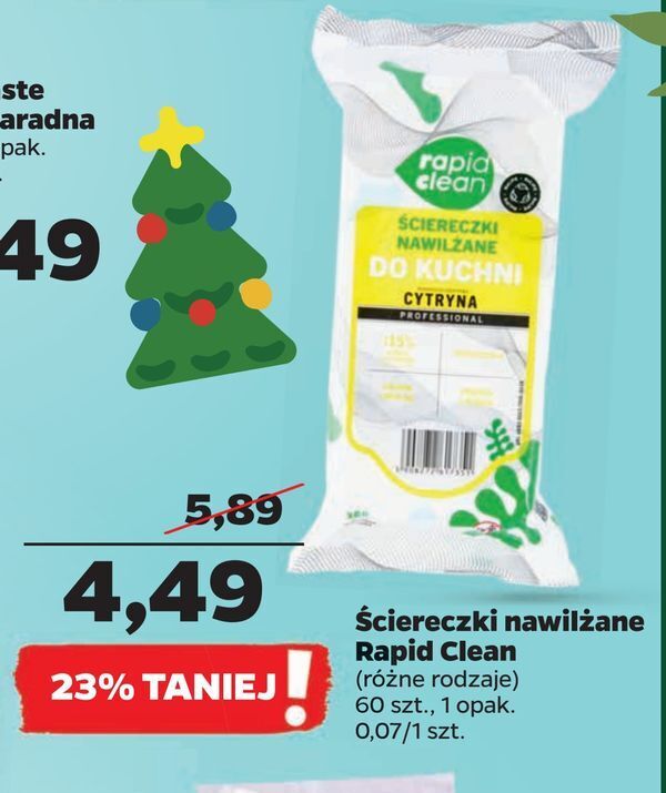 rapid clean chusteczki nawilżane zielone