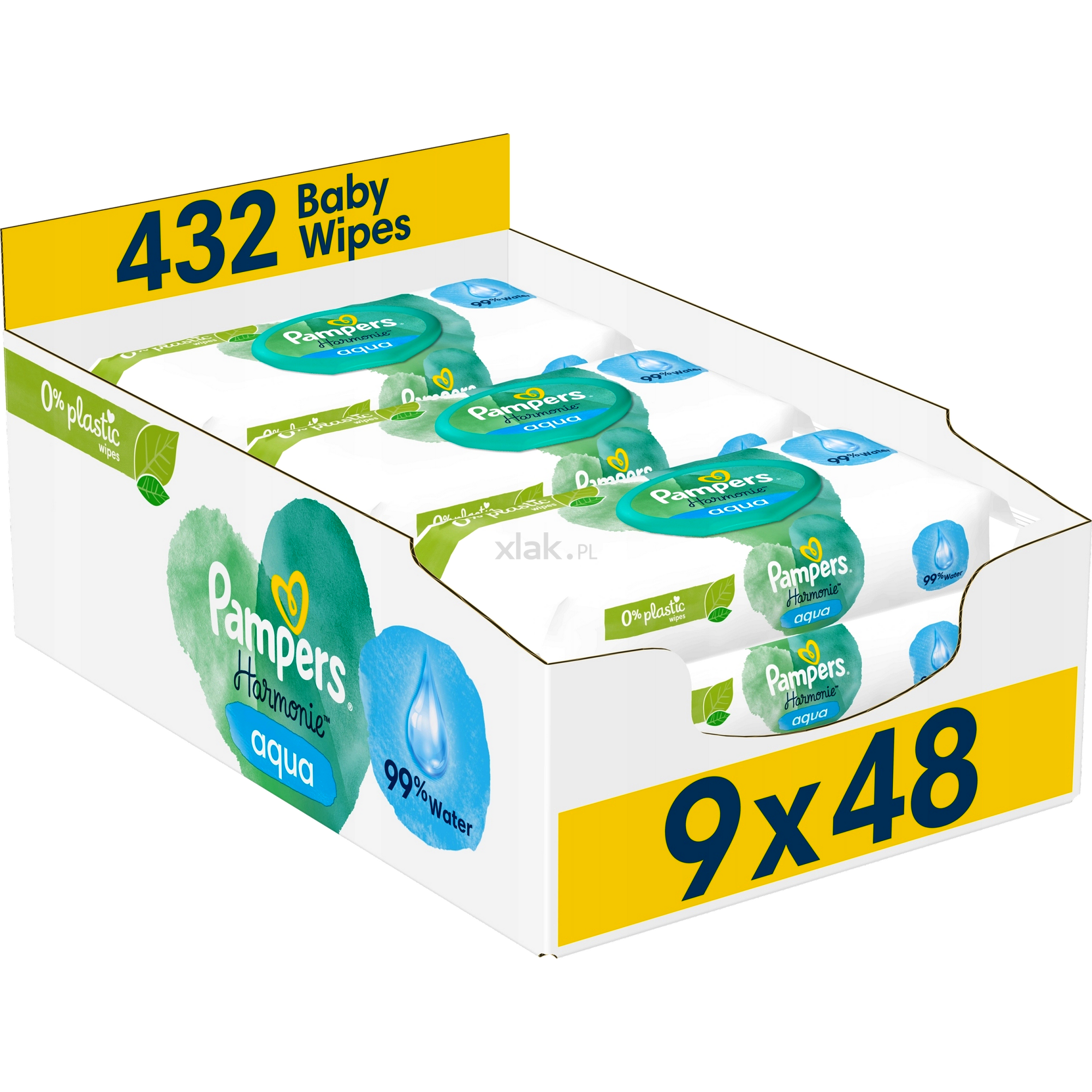 pampers aqua pure chusteczki nawilżające 18x 48sz