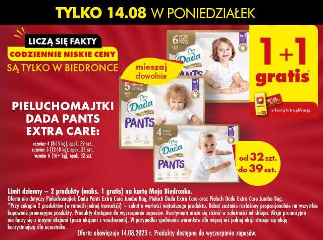 biedronka promocja pieluchy el do pielegnacji za 1 zl