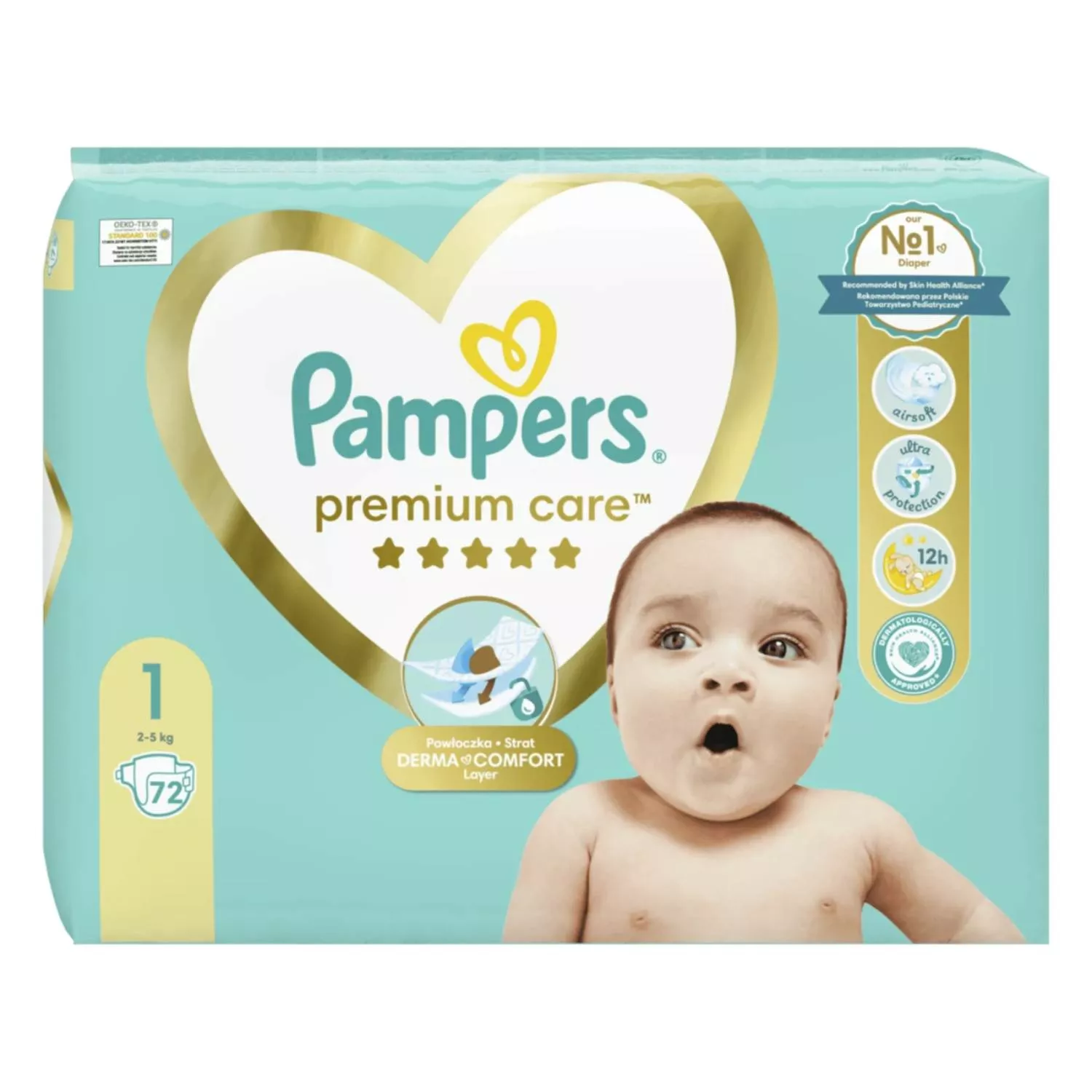 pieluszki pampers premium care rozmiar 1 2-5 kg 22 szt