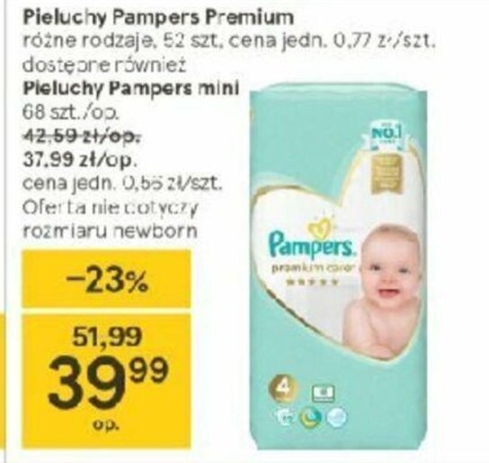 pampers premium care newborn 88 sztuk tesco promocja