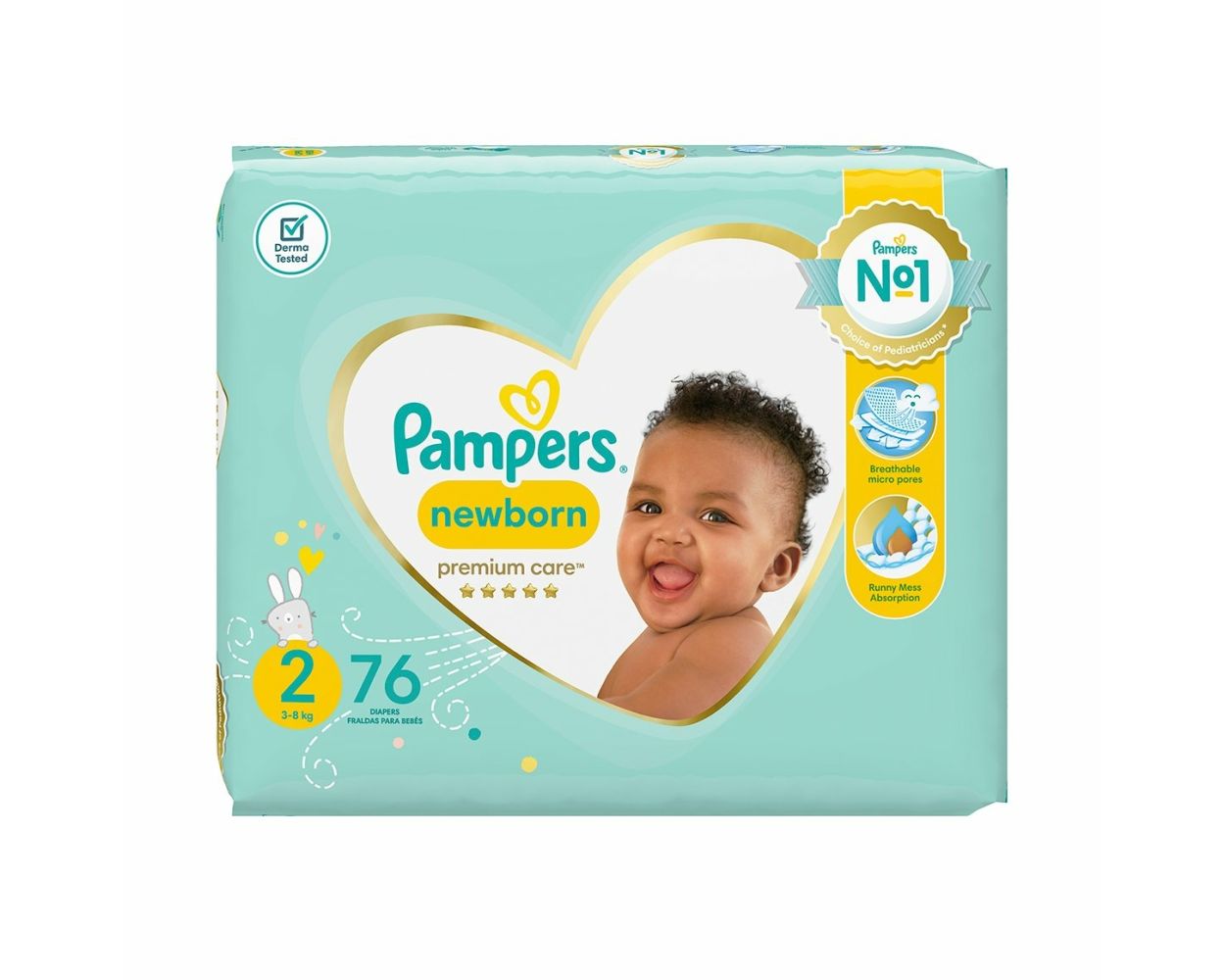 pampers 76 szt 2