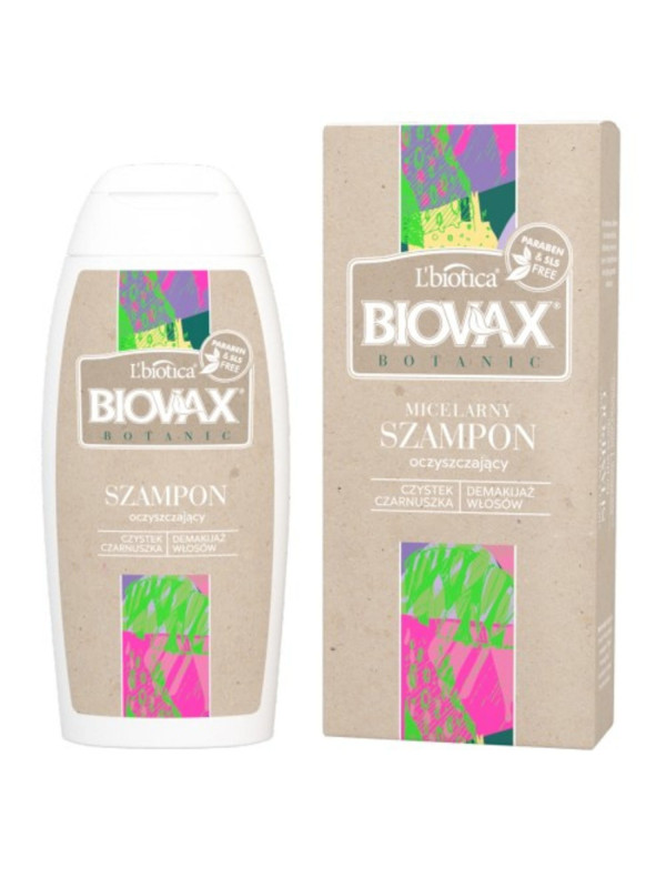 lbiotica biovax botanic micelarny szampon oczyszczający czystek i czarnuszka