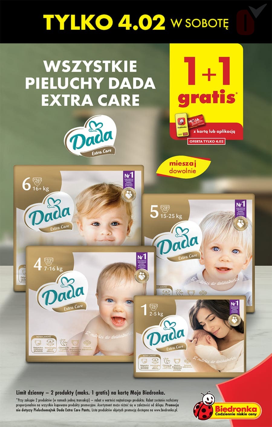 pieluchy dada promocja z kartą moja biedronka