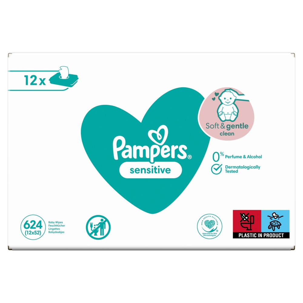 pampers sensitive chusteczki nawilżane sensitiv 6x56 szt