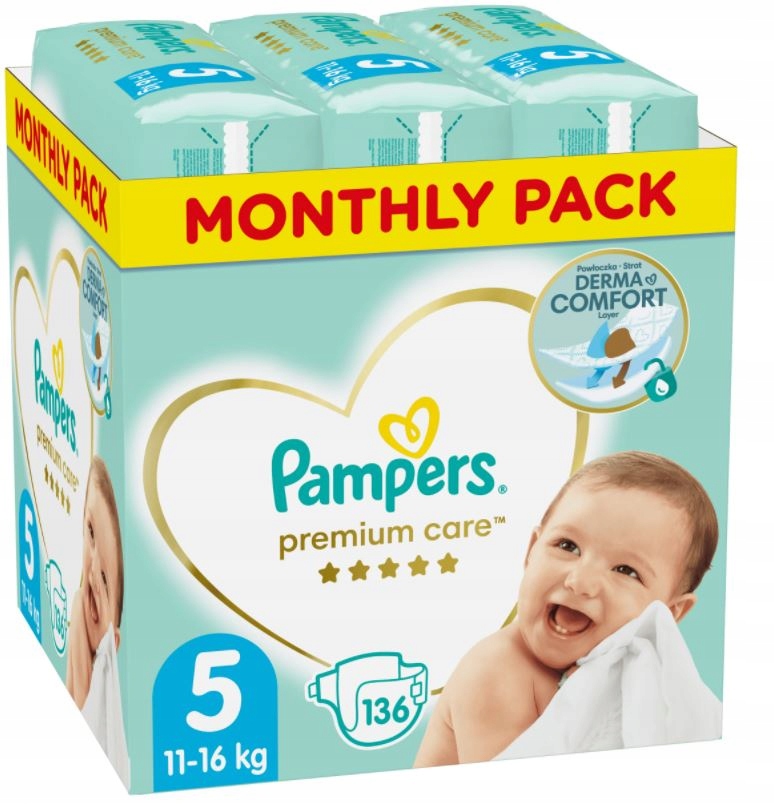 pampers premium care pieluchy rozmiar 5 136