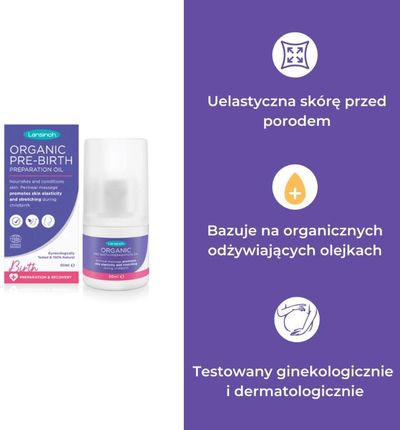 Lansinoh 68120 Organiczny olejek przygotowujący do porodu 50ml