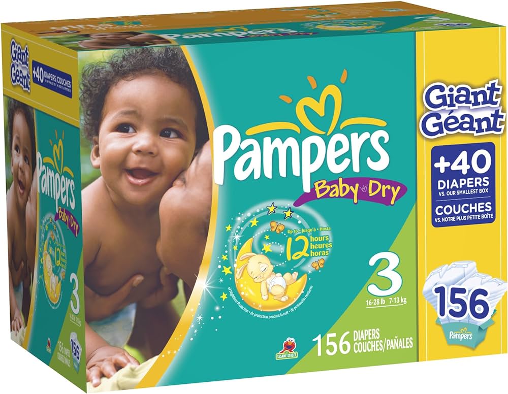 pampers box baby dry