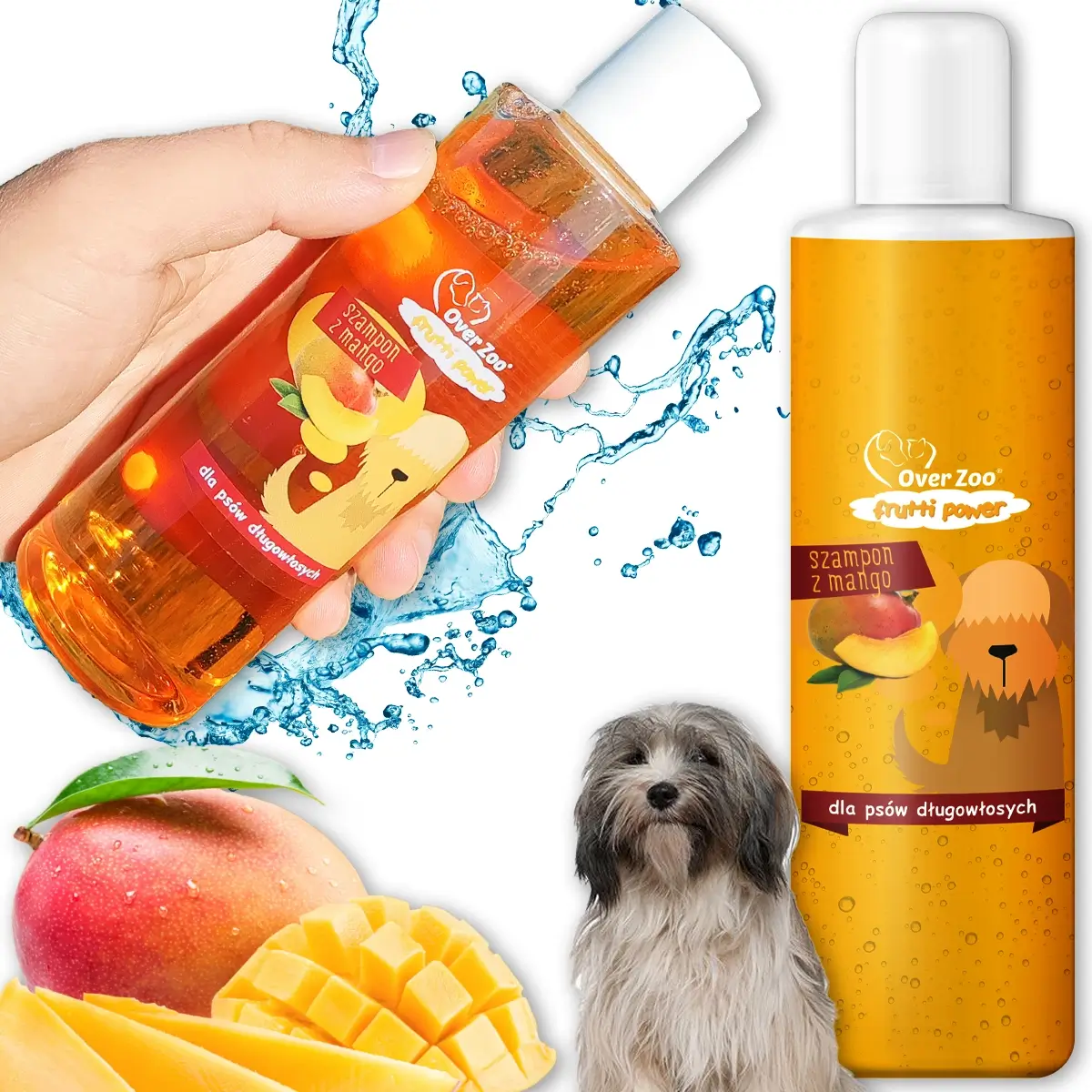 over zoo szampon frutti power mango dla psów długowłosych 200ml