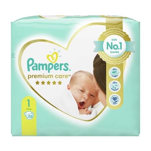 pampers premium care 1 newborn 26 szt