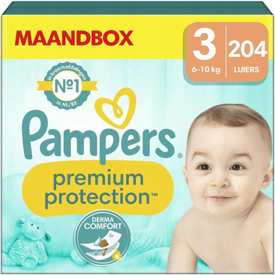 pampers premium care 3 edge 204 szt