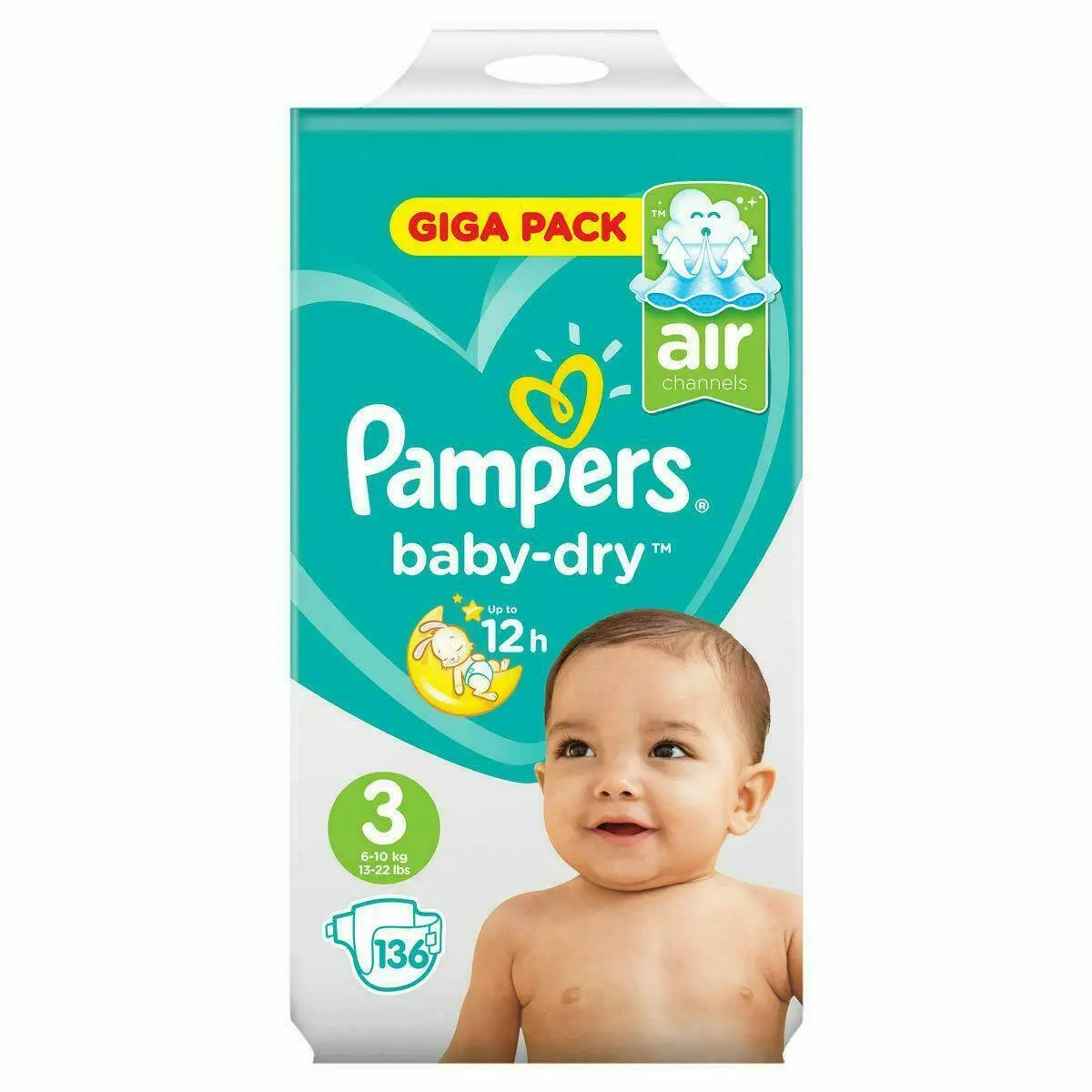 pampers 3 new baby dry 132
