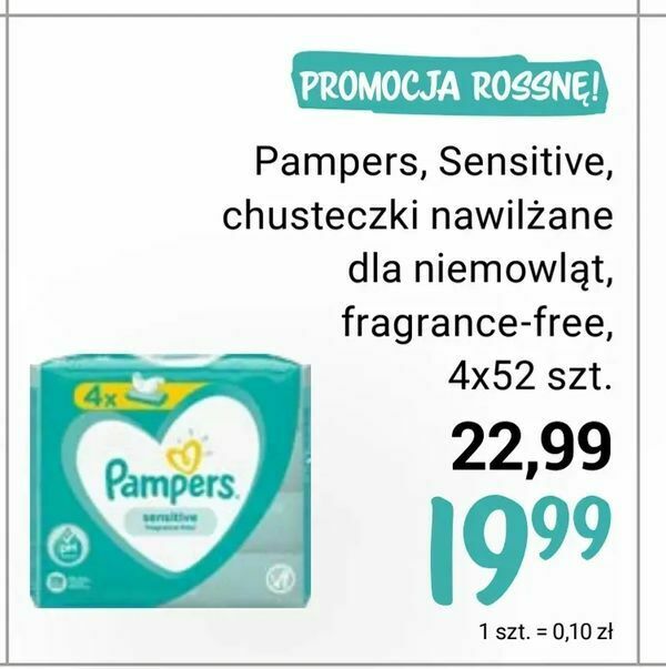 chusteczki pampers sensitive fragrance free rossmann