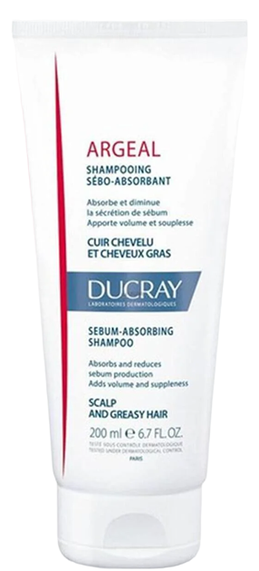 ducray argeal szampon absorbujący sebum do włosów przetłuszczających się 200ml