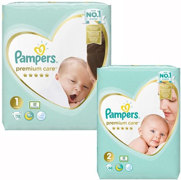 pampers premium care pieluchy 1 newborn 2 mini 222 szt