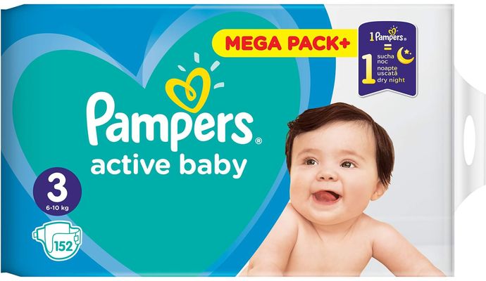 pampers active baby 3 mega pack 152 cena