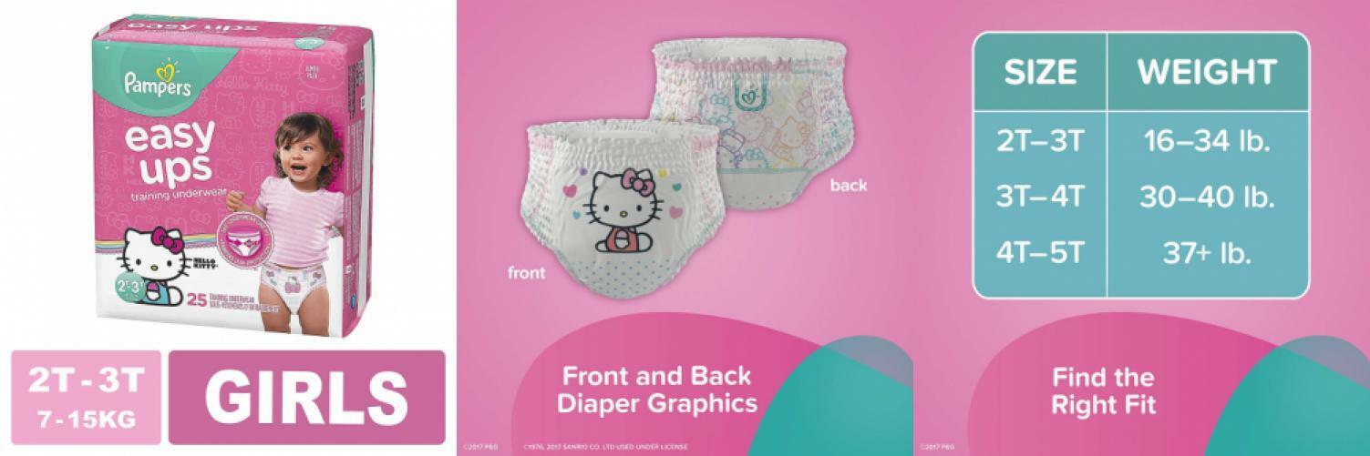 pampers hello kitty pull ups front and back