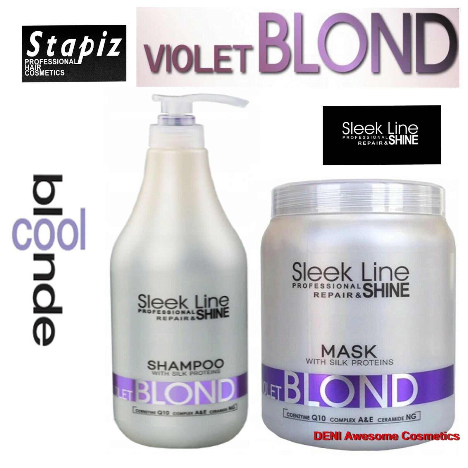 sleek line maska blond szampon