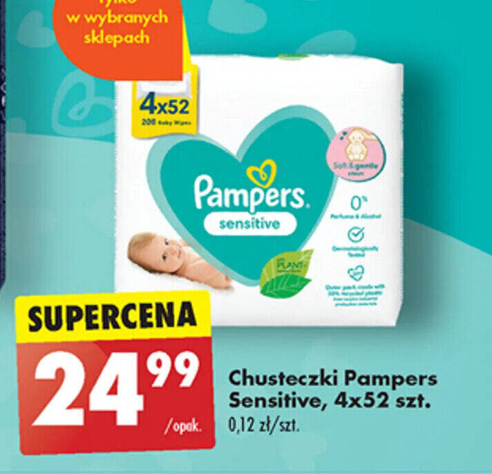 chusteczki nawilżające pampers sensitive biedronka