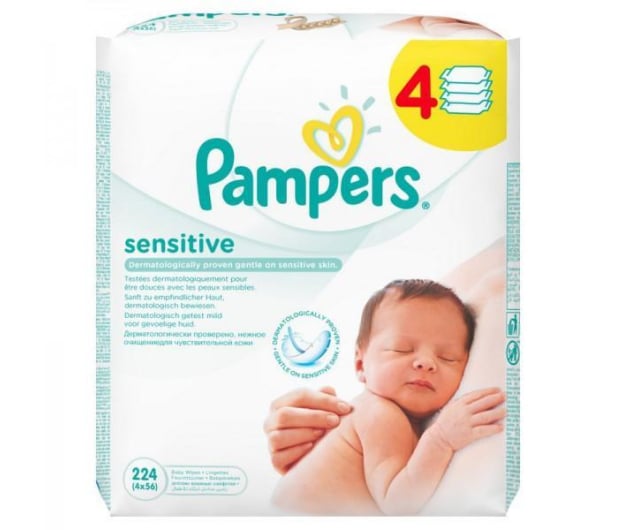 pampers sensitive chusteczki nawilżane 4x56 szt