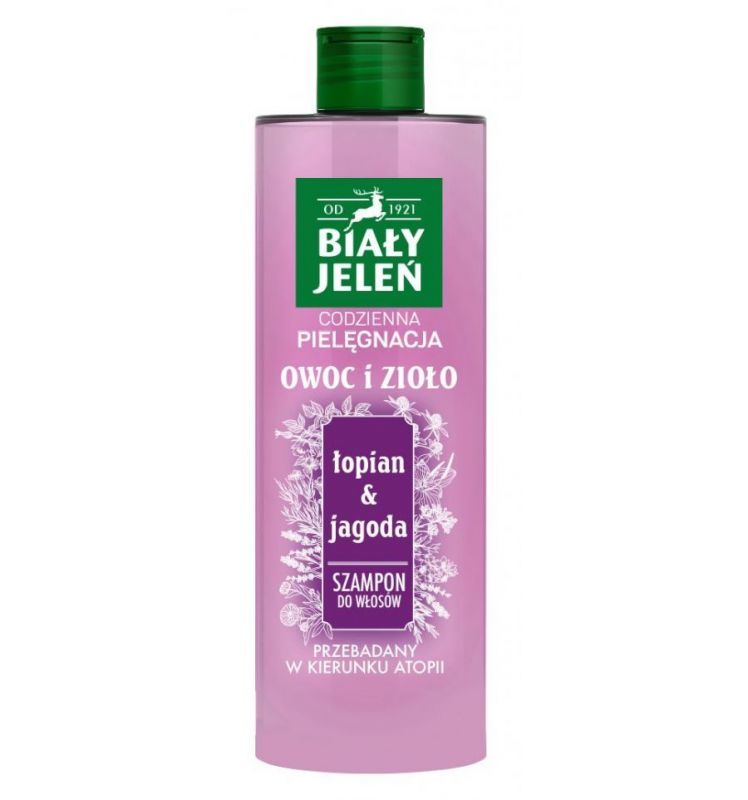 biały jeleń szampon do włosów łopian&jagoda
