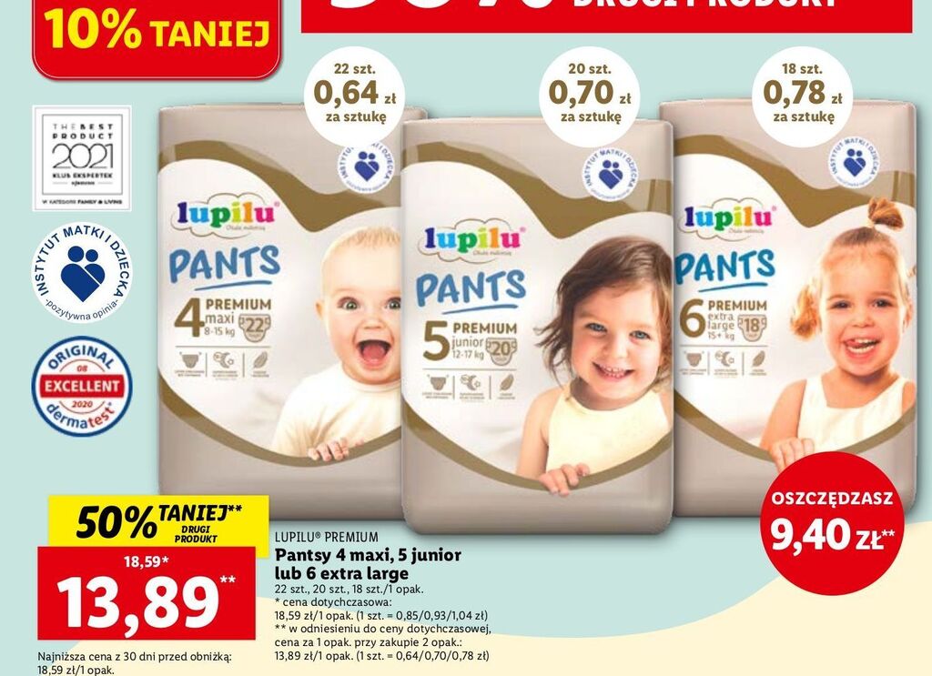 pieluchomajtki pampers 4 lidl